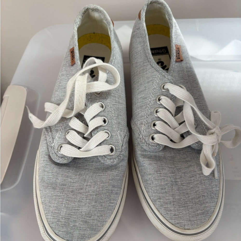 Vans Bluish Gray and White Women's Sneakers